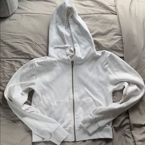 cropped zip down hoodie